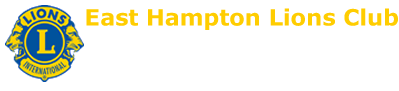 image of East Hampton Lions Club logo with lions international logo to the left.