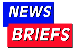 image of two rectangles a blue one over a red one. The blue one contains the word NEWS in white uppercase lettering. The red one contains the word BRIEFS in white uppercase lettering
